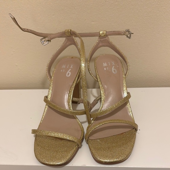 Mix No. 6 Gold Heeled Sandals - Picture 1 of 4